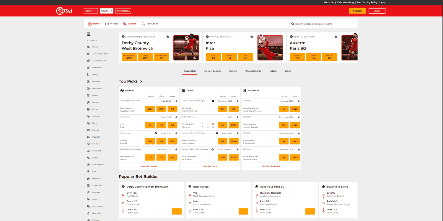 32Red Bookmaker UK